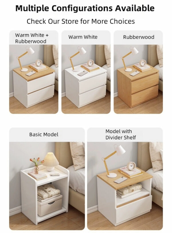HYGGO Modern bedside table set drawers nightstand white minimalist furniture bedroom Bedside table Nightstand