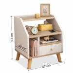 HYGGO 2x bedside table set wooden drawer nightstand natural white wood grain furniture Bedside table Nightstand