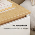 HYGGO 2x bedside table set nightstand oak wood grain white modern design 3 drawers Bedside table Nightstand