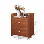 HYGGO 2x Bedside Table Walnut Wood Grain Tray Drawers Nightstand Vintage Furniture Bedside table Nightstand