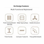 HYGGO 2x Bedside Table Set Nightstand Drawer Modern Design Wooden Legs White Furniture Bedside table Nightstand