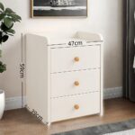 HYGGO 2x Bedside Table Pair White 3 Drawers Nightstand Wooden Knobs Bedroom Furniture Bedside table Nightstand