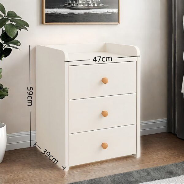 HYGGO 2x Bedside Table Pair White 3 Drawers Nightstand Wooden Knobs Bedroom Furniture Bedside table Nightstand