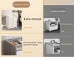 HYGGO 2x Bedside Table Pair White 3 Drawers Nightstand Wooden Knobs Bedroom Furniture Bedside table Nightstand