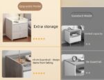 HYGGO 2x Bedside Table Set with Drawers Nightstand White Minimalist Modern Bedroom Storage Bedside table Nightstand