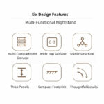 HYGGO 2x bedside table set light wood grain drawers metal slides bedroom furniture Bedside table Nightstand